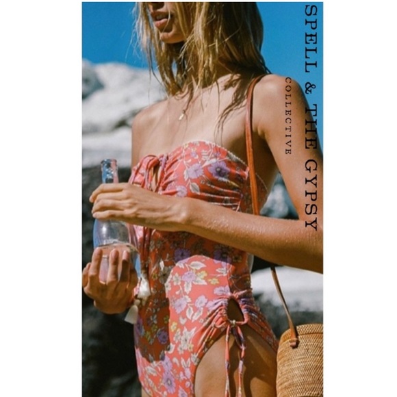 Spell Floral Orange One Piece Swimsuit - Picture 5 of 14